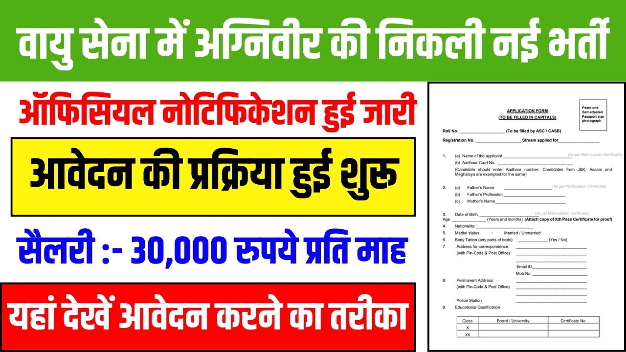 Air Force Agniveer Vayu Non-Combatant Recruitment