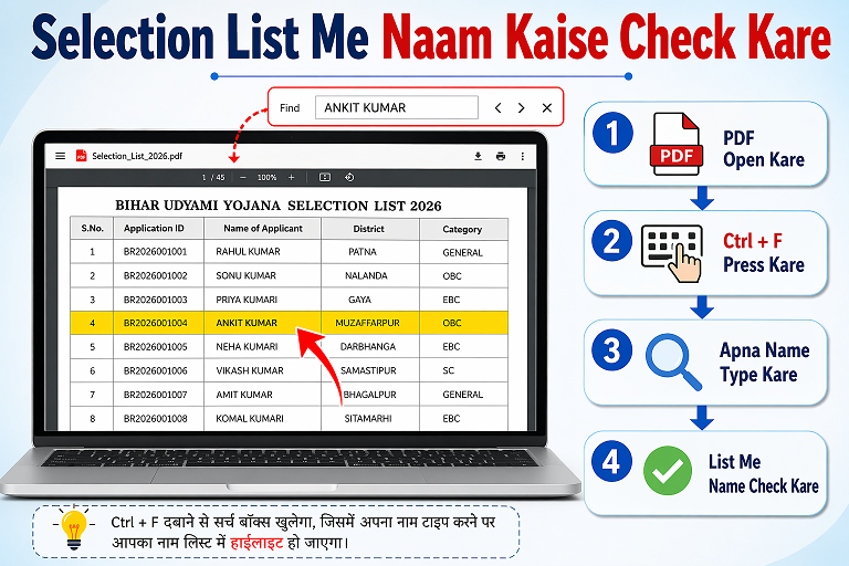 udyami-yojana-selection-list-2026-bihar