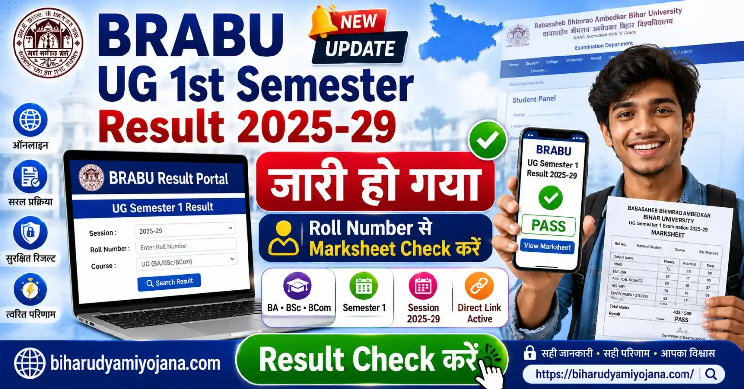 BRABU UG 1st Semester Result 2025-29 Marksheet Check