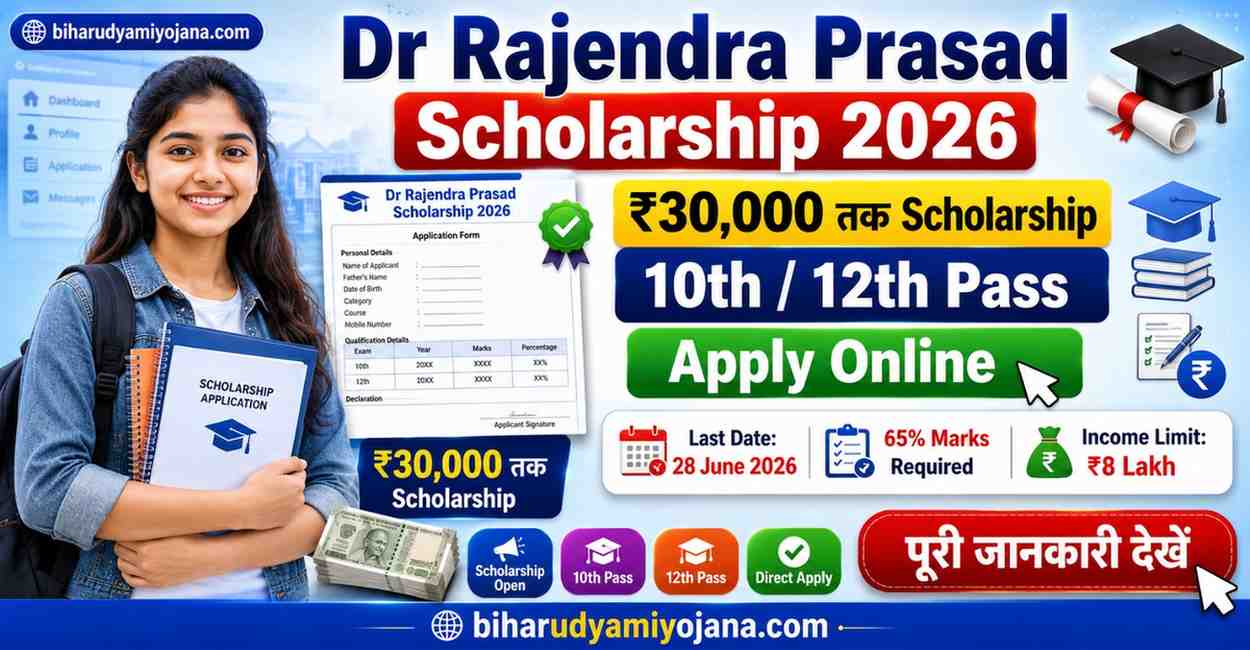 Dr Rajendra Prasad Scholarship 2026 featured image for 10th and 12th pass students